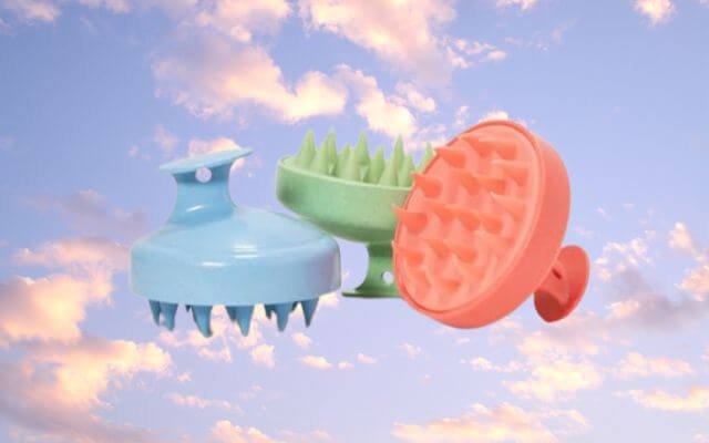 Three silicone shampoo brushes