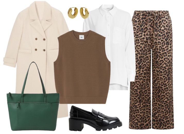 How to style leopard print jeans for a preppy look