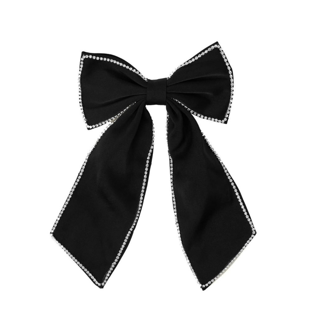 Christmas party outfits: Black diamante hair bow