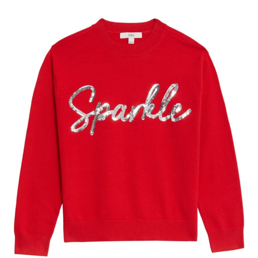 11 Christmas Jumpers: Sparkle slogan jumper