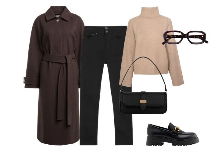 Chunky loafer outfits: Neutral tones