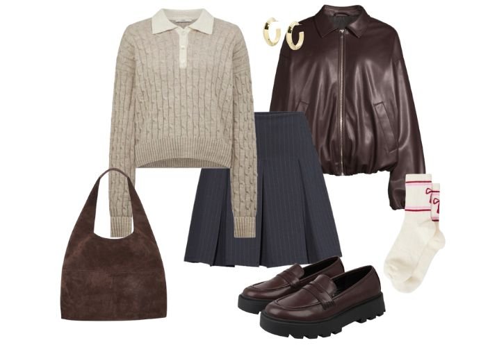 Chunky loafer outfits: Preppy vibes
